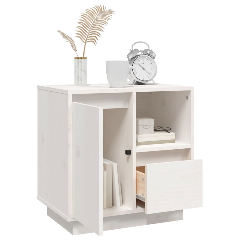 Nachtkastjes 2 st 50x34x50 cm massief grenenhout wit MeubelReus
