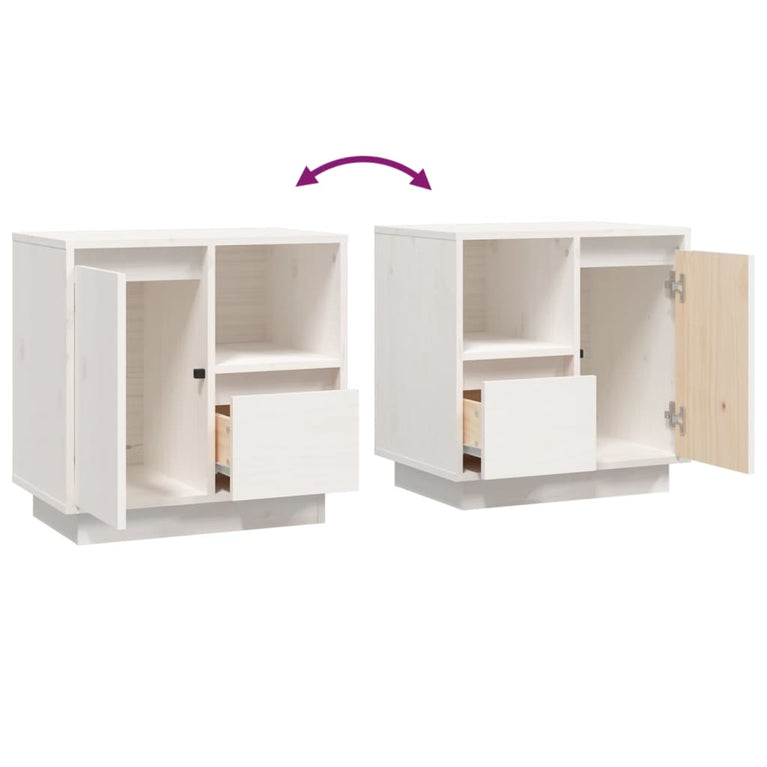 Nachtkastjes 2 st 50x34x50 cm massief grenenhout wit MeubelReus