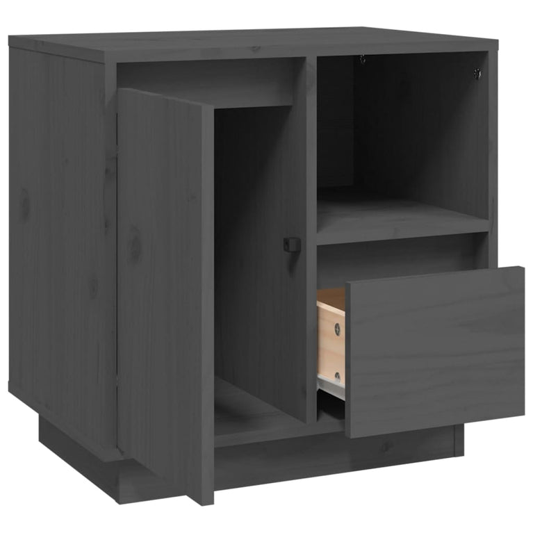 Nachtkastjes 2 st 50x34x50 cm massief grenenhout grijs MeubelReus