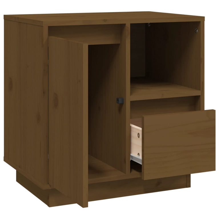 Nachtkastjes 2 st 50x34x50 cm massief grenenhout honingbruin MeubelReus