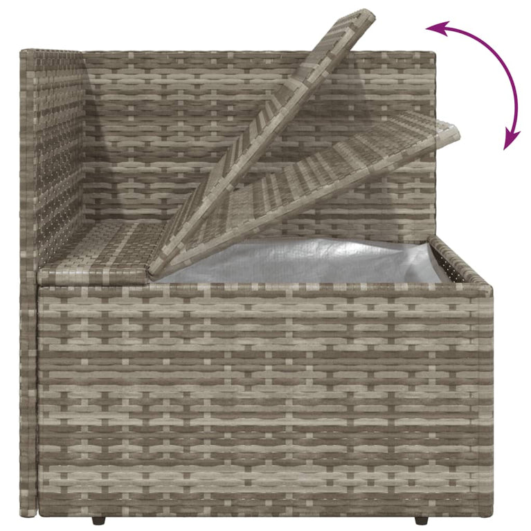 3-delige Loungeset met kussens poly rattan grijs MeubelReus