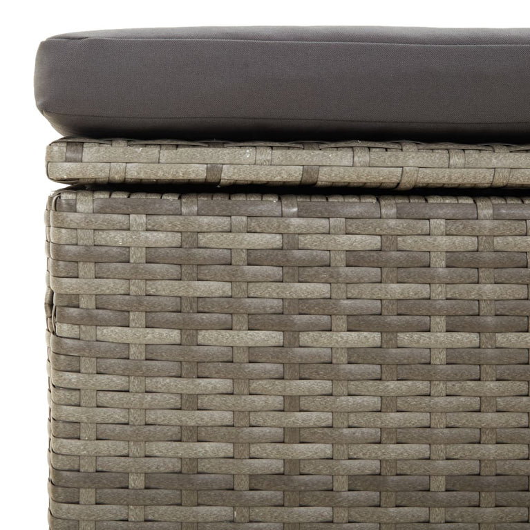 3-delige Loungeset met kussens poly rattan grijs MeubelReus