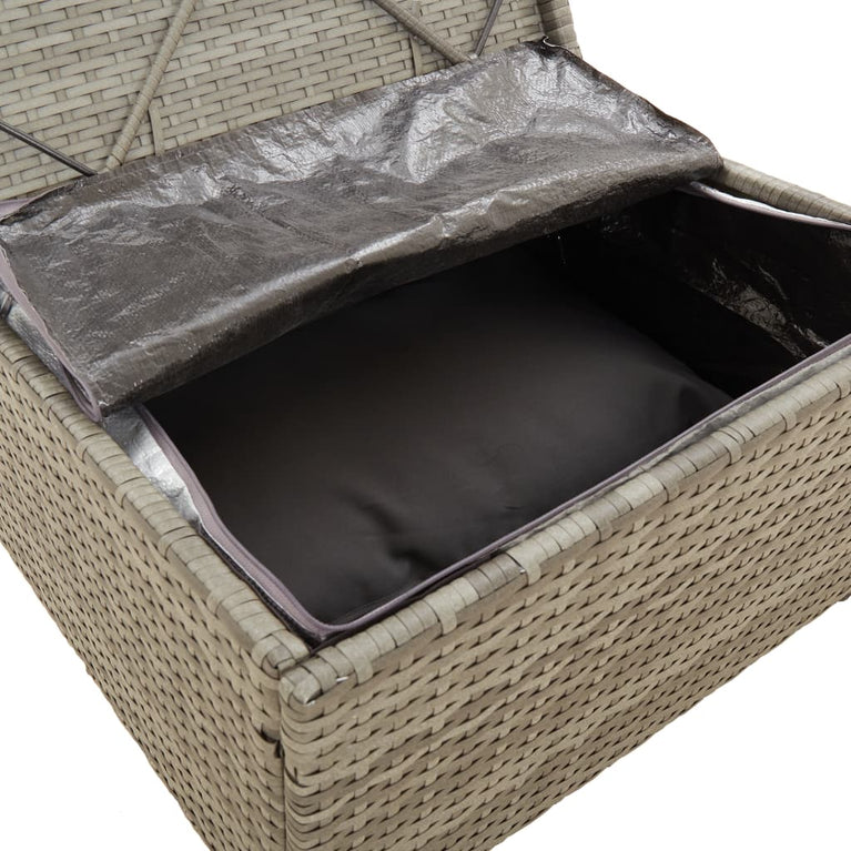 3-delige Loungeset met kussens poly rattan grijs MeubelReus