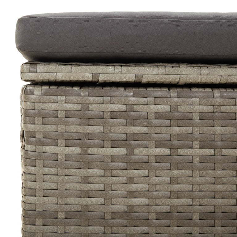 4-delige Loungeset met kussens poly rattan grijs MeubelReus