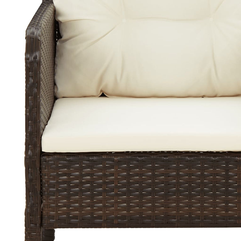 2-delige Loungeset met kussens poly rattan bruin MeubelReus