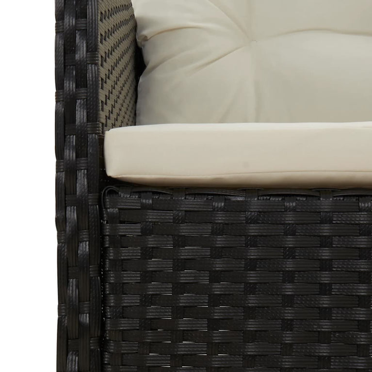 2-delige Loungeset met kussens poly rattan zwart MeubelReus