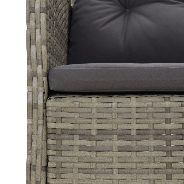2-delige Loungeset met kussens poly rattan grijs MeubelReus