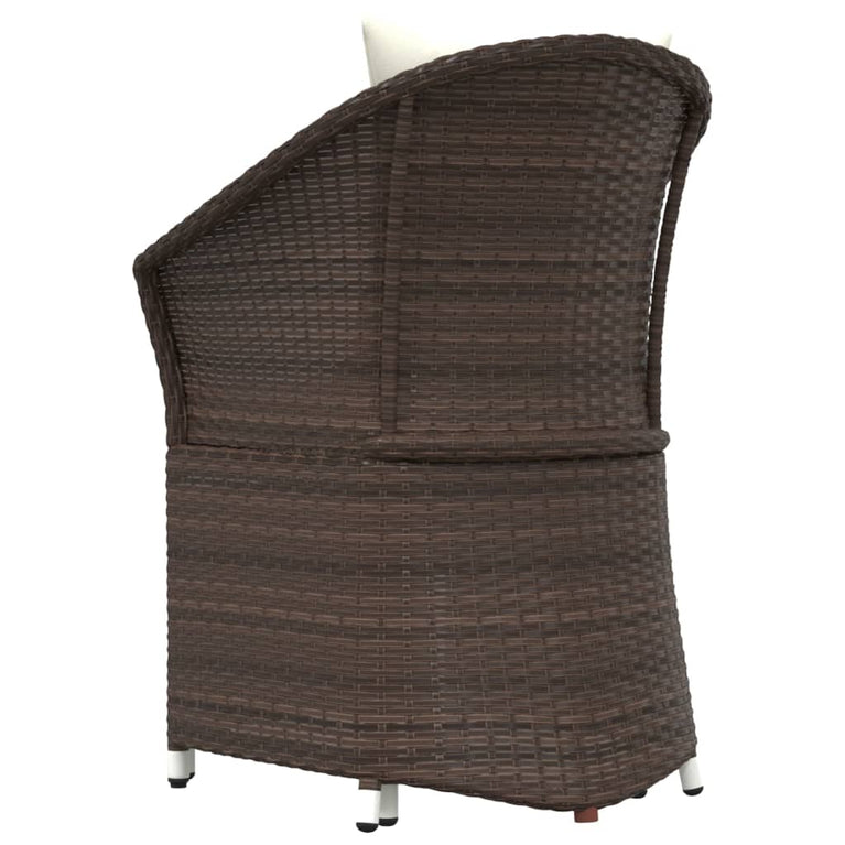 2-delige Loungeset met kussens poly rattan bruin MeubelReus