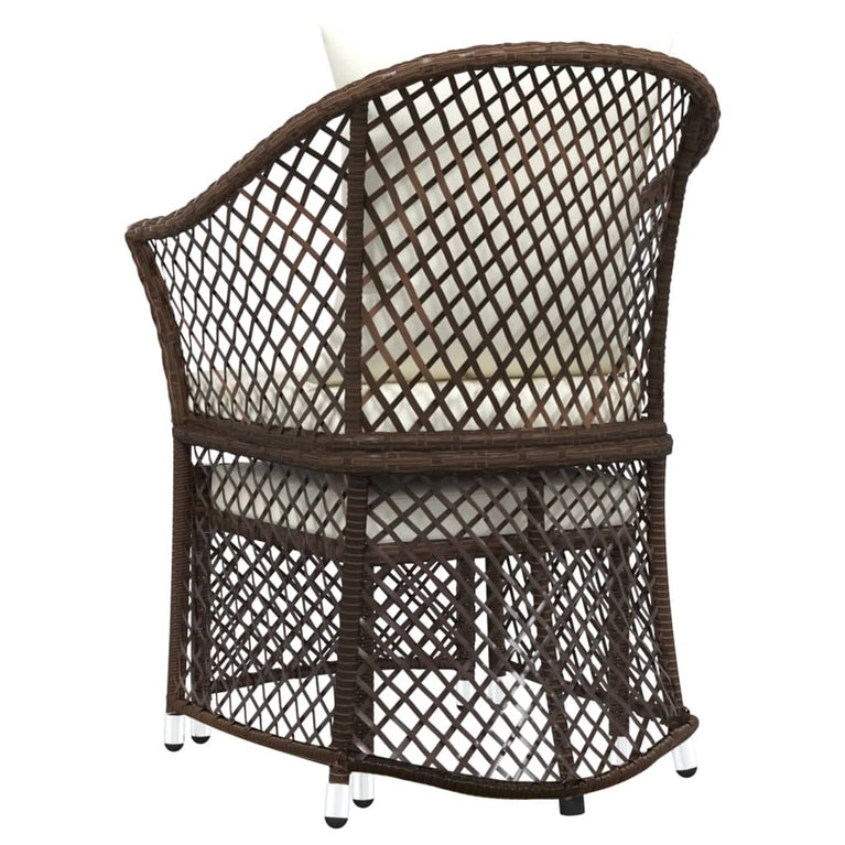 2-delige Loungeset met kussens poly rattan bruin MeubelReus