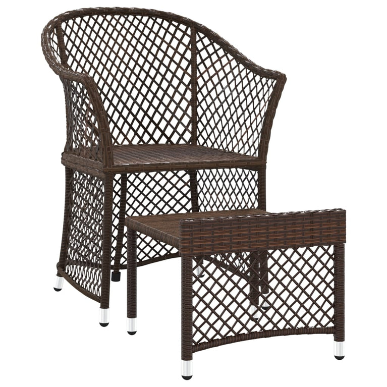 2-delige Loungeset met kussens poly rattan bruin MeubelReus