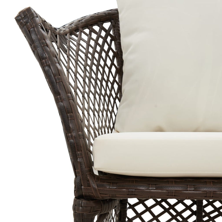 2-delige Loungeset met kussens poly rattan bruin MeubelReus