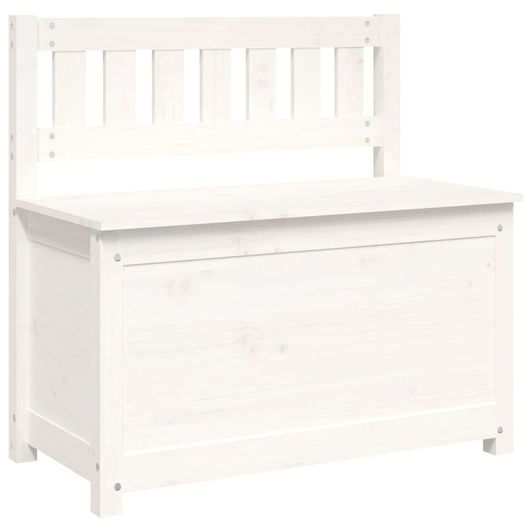 Bankje 80x41x77 cm massief grenenhout wit