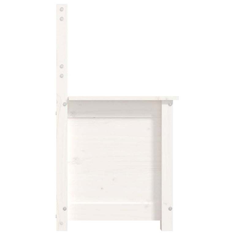 Bankje 80x41x77 cm massief grenenhout wit