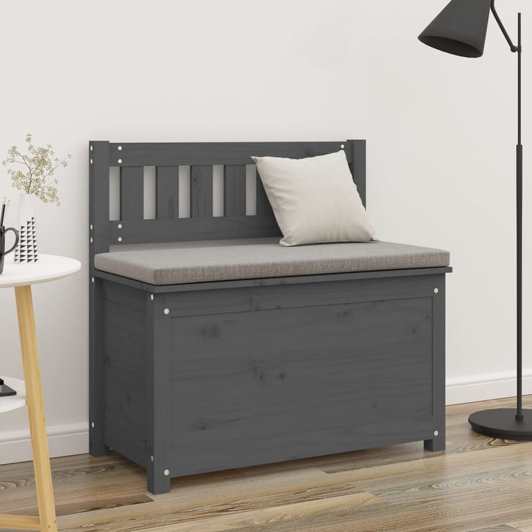 Bankje 80x41x77 cm massief grenenhout grijs MeubelReus