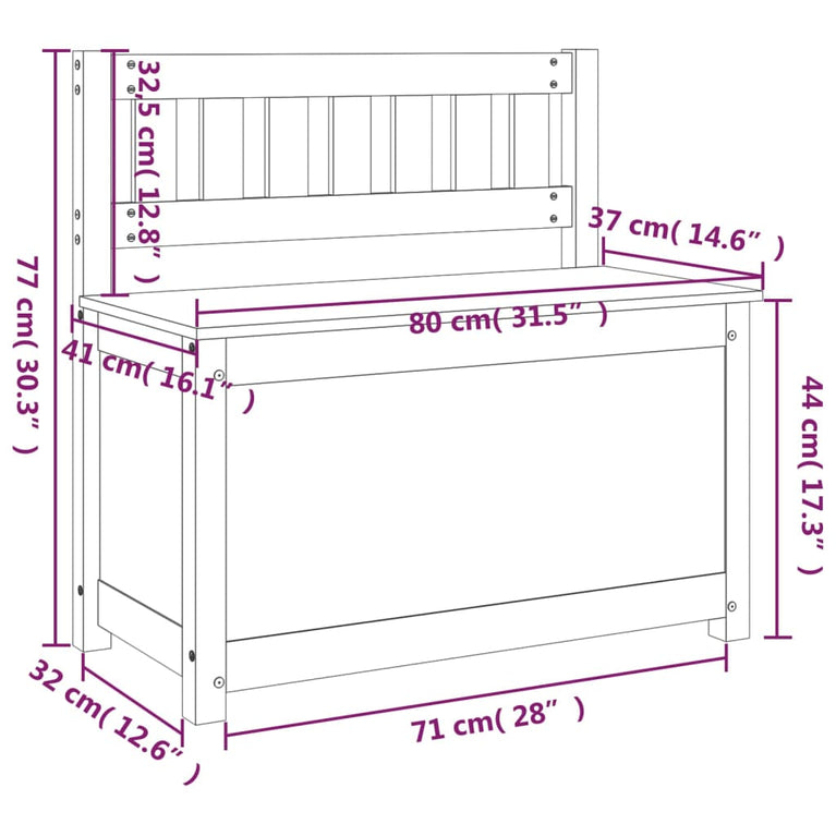 Bankje 80x41x77 cm massief grenenhout honingbruin MeubelReus