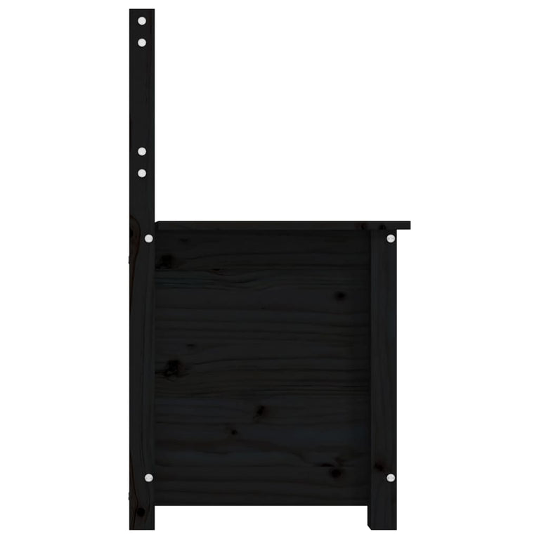 Bankje 80x41x77 cm massief grenenhout zwart MeubelReus