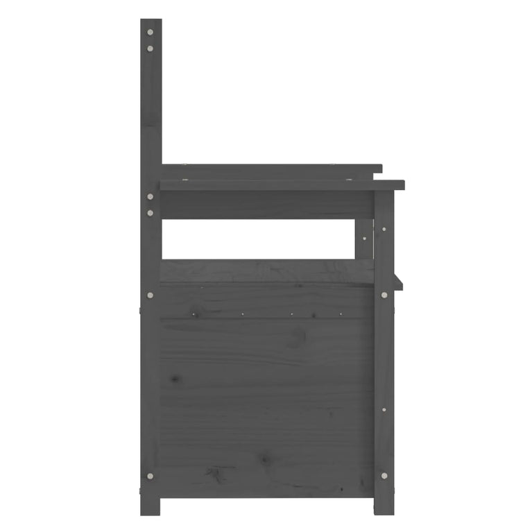 Bankje 112,5x51,5x96,5 cm massief grenenhout grijs MeubelReus