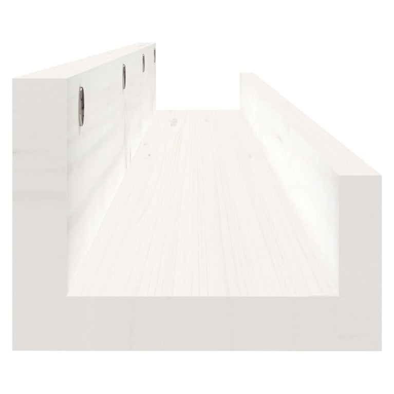 Wandschappen 2 st 80x12x9 cm massief grenenhout wit MeubelReus
