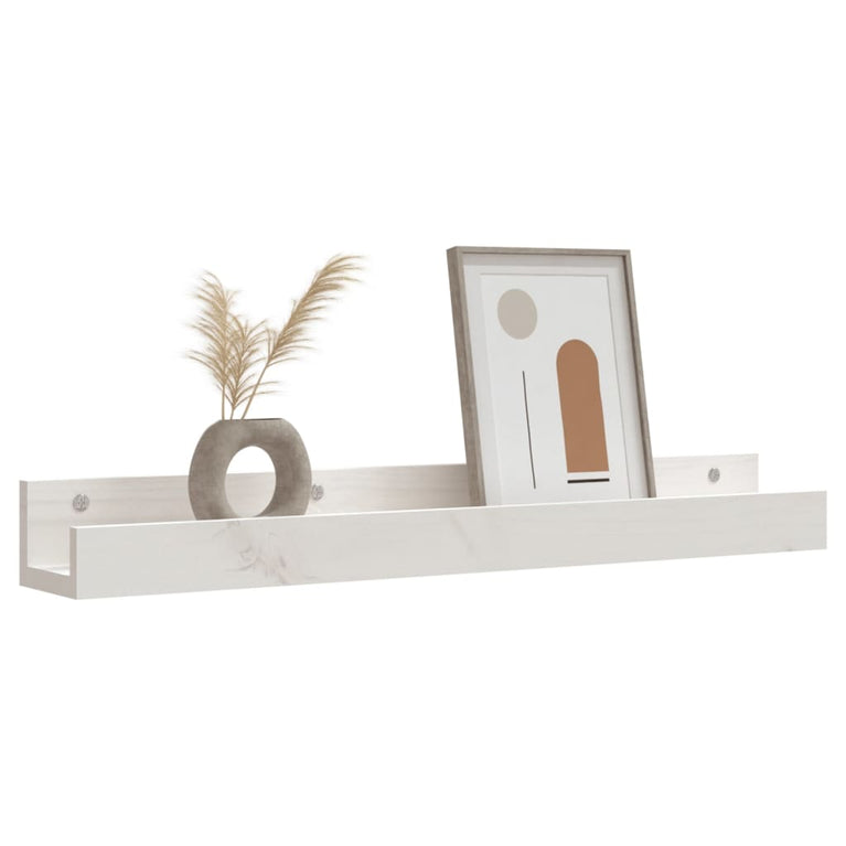 Wandschappen 2 st 80x12x9 cm massief grenenhout wit MeubelReus