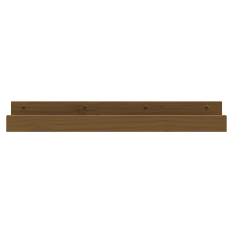Wandschappen 2 st 80x12x9 cm massief grenenhout honingbruin MeubelReus