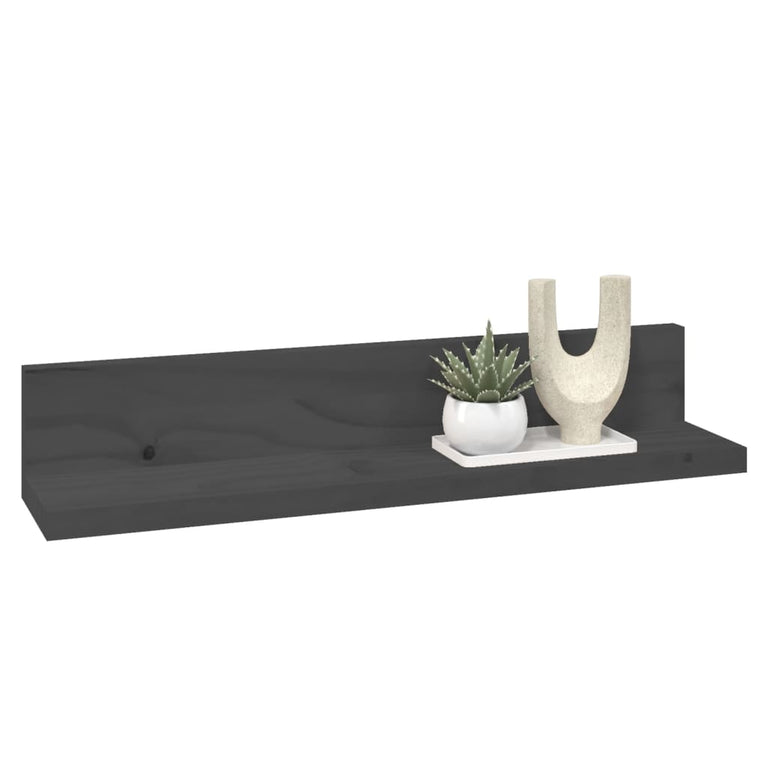 Wandkasten 2 st 50x11x9 cm massief grenenhout grijs MeubelReus