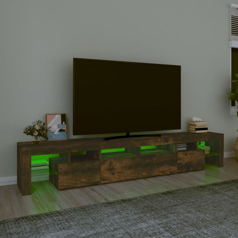 Tv-meubel LED-verlichting 230x36,5x40 cm gerookt eikenkleurig MeubelReus