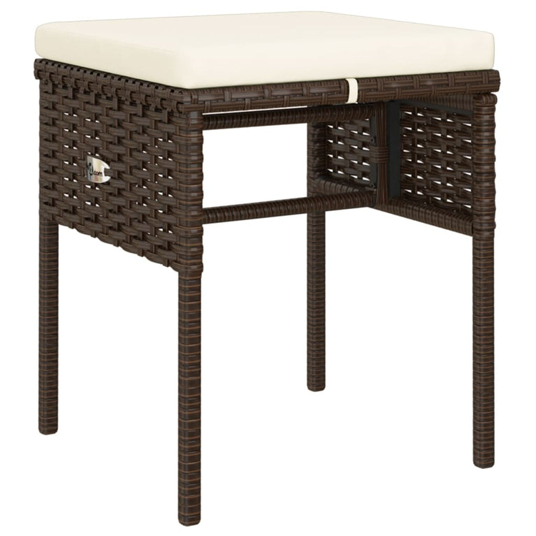 6-delige Loungeset met kussens poly rattan bruin MeubelReus