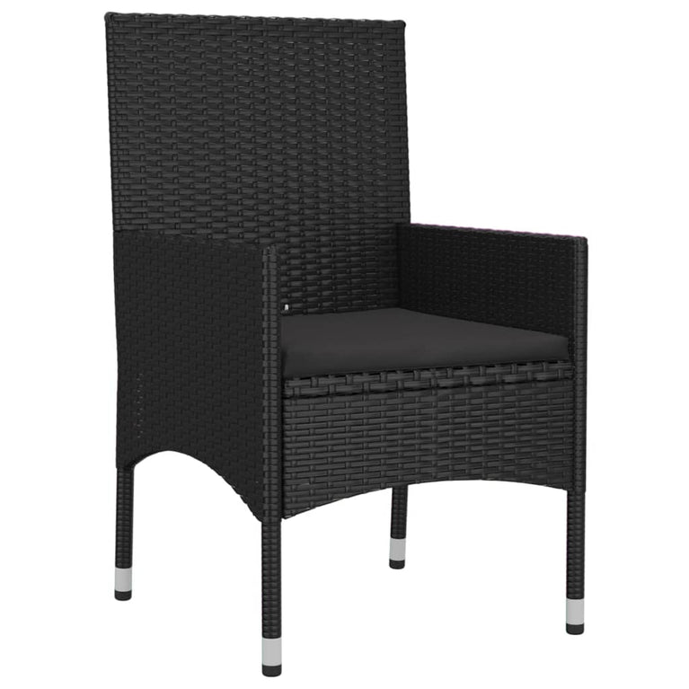 6-delige Loungeset met kussens poly rattan zwart MeubelReus