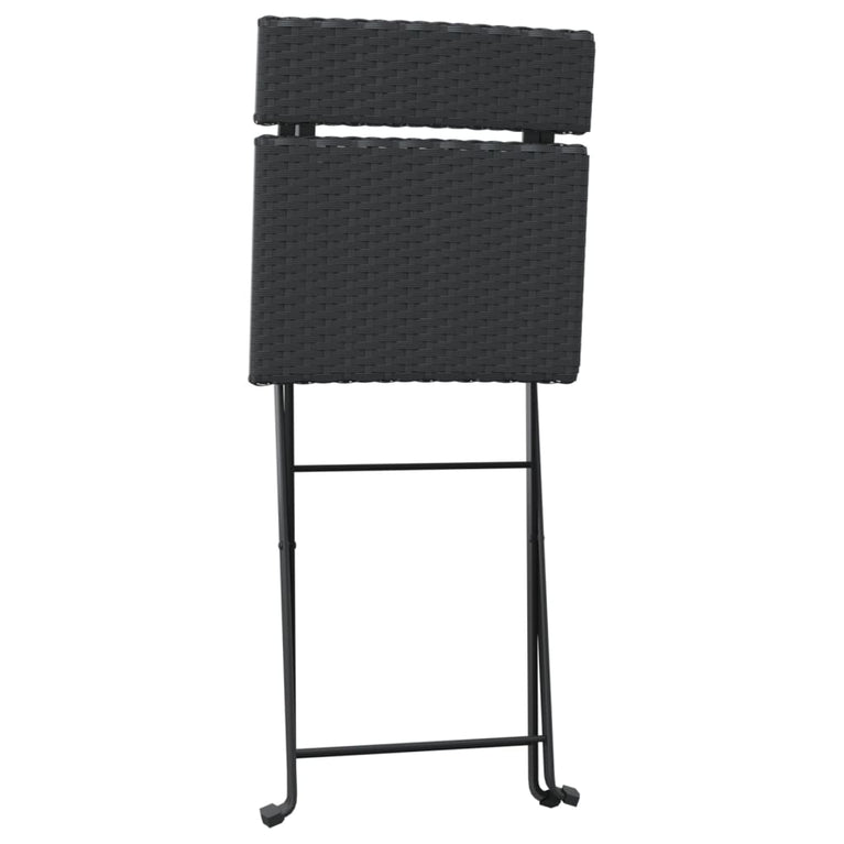 Bistrostoelen 4 st inklapbaar poly rattan en staal zwart MeubelReus