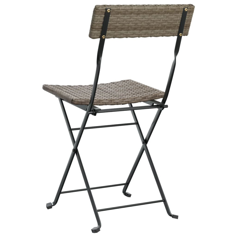 Bistrostoelen 8 st inklapbaar poly rattan en staal grijs MeubelReus