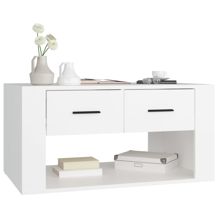 Salontafel 80x50x40 cm bewerkt hout wit MeubelReus