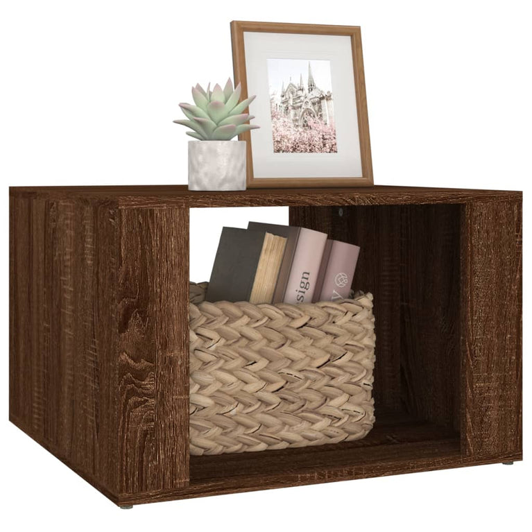 Nachtkastje 57x55x36 cm bewerkt hout bruin eikenkleur MeubelReus
