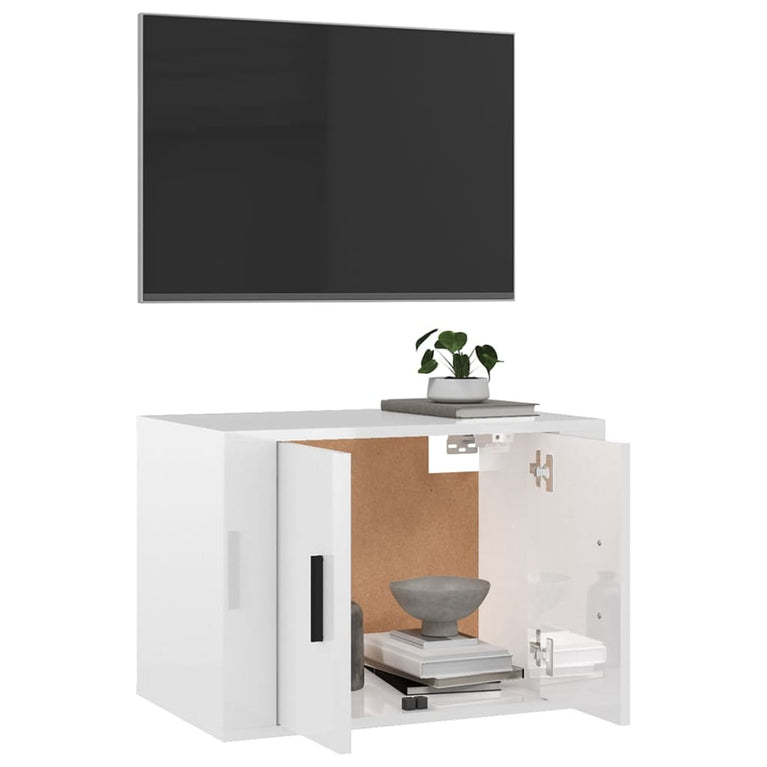 Tv-wandmeubel 57x34,5x40 cm hoogglans wit MeubelReus