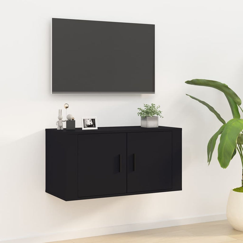 Tv-wandmeubel 80x34,5x40 cm zwart MeubelReus