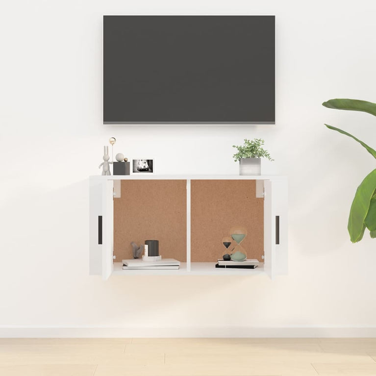 Tv-wandmeubel 80x34,5x40 cm hoogglans wit MeubelReus