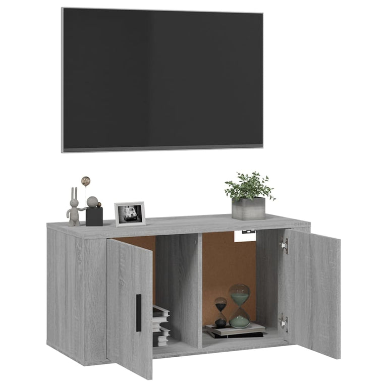 Tv-wandmeubel 80x34,5x40 cm grijs sonoma eikenkleurig MeubelReus
