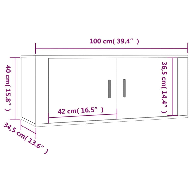 Tv-wandmeubel 100x34,5x40 cm wit MeubelReus