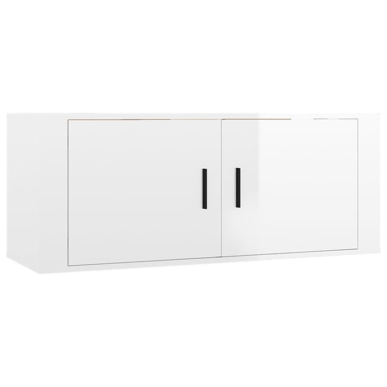 Tv-wandmeubel 100x34,5x40 cm hoogglans wit MeubelReus