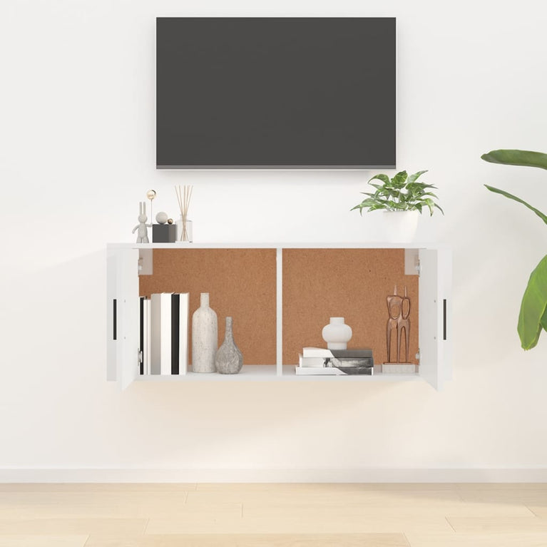 Tv-wandmeubel 100x34,5x40 cm hoogglans wit MeubelReus