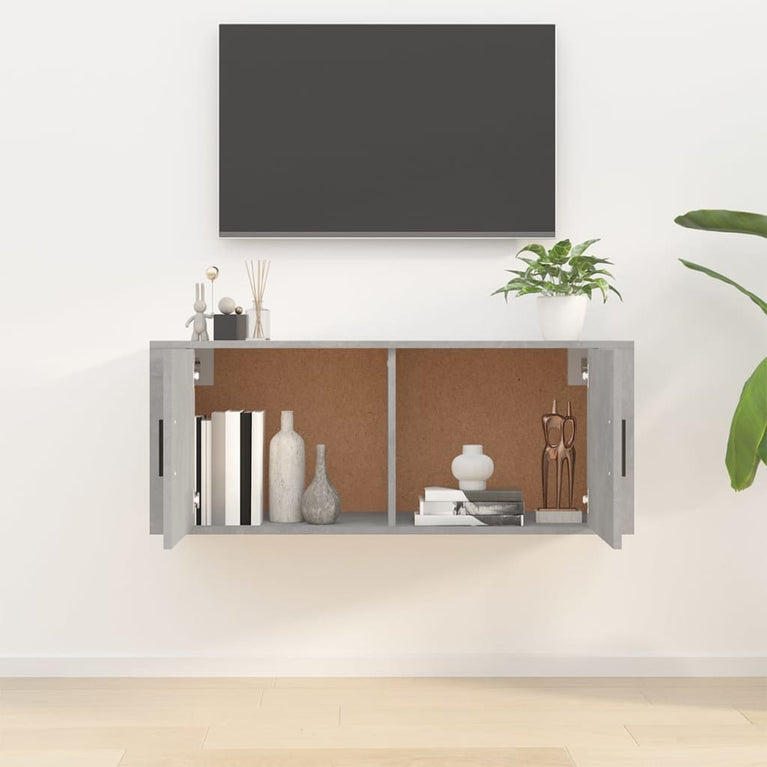 Tv-wandmeubel 100x34,5x40 cm betongrijs MeubelReus