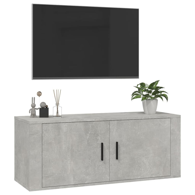 Tv-wandmeubel 100x34,5x40 cm betongrijs MeubelReus