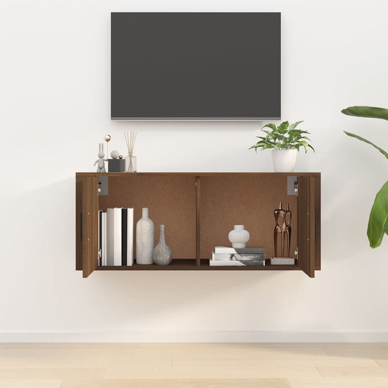 Tv-wandmeubel 100x34,5x40 cm bruin eikenkleur MeubelReus