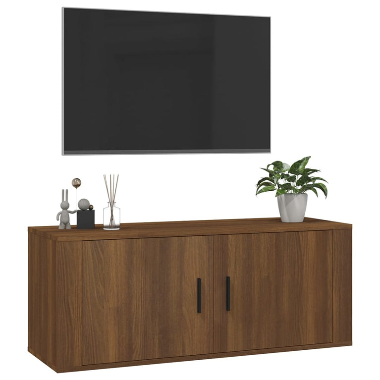 Tv-wandmeubel 100x34,5x40 cm bruin eikenkleur MeubelReus