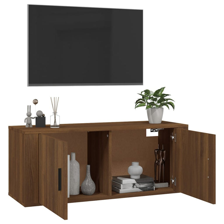 Tv-wandmeubel 100x34,5x40 cm bruin eikenkleur MeubelReus