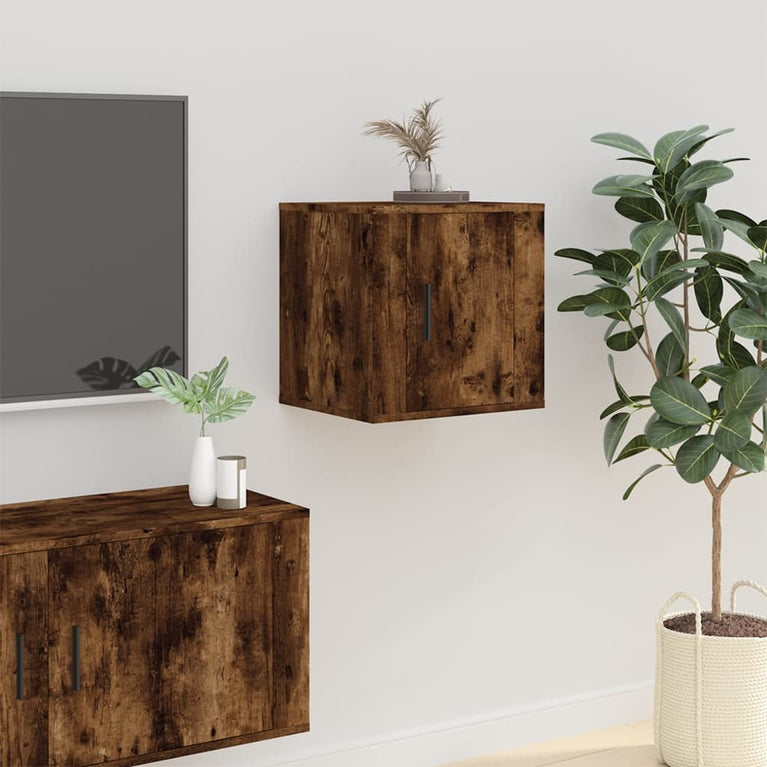 Tv-wandmeubels 2 st 40x34,5x40 cm gerookt eikenkleurig MeubelReus