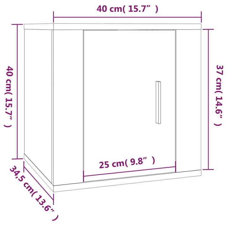 Tv-wandmeubels 2 st 40x34,5x40 cm bruin eikenkleur MeubelReus