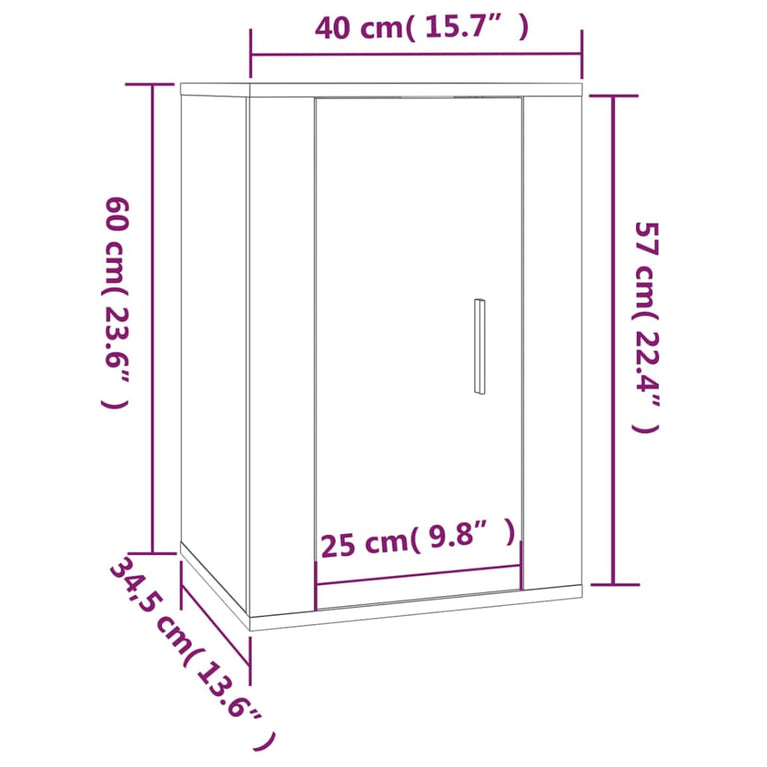 Tv-wandmeubel 40x34,5x60 cm wit MeubelReus