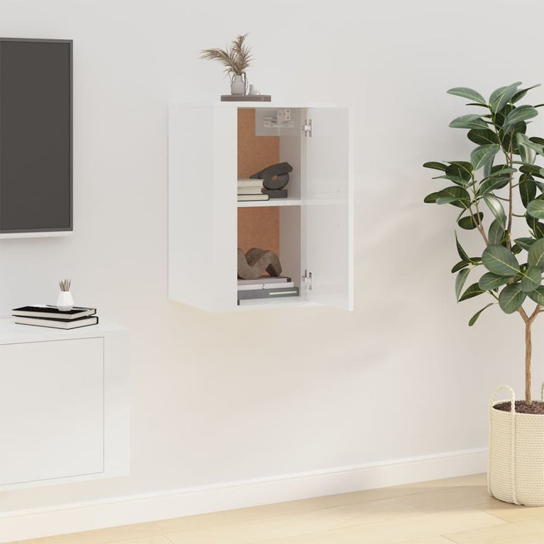 Tv-wandmeubel 40x34,5x60 cm hoogglans wit MeubelReus