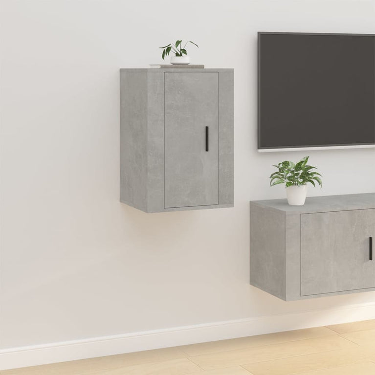Tv-wandmeubels 2 st 40x34,5x60 cm betongrijs MeubelReus