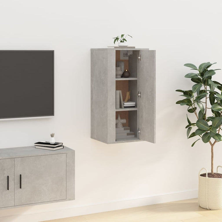 Tv-wandmeubel 40x34,5x80 cm betongrijs MeubelReus
